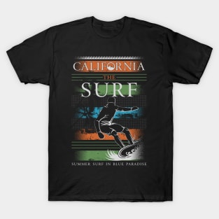 California The Surf Cool Surfer Design T-Shirt